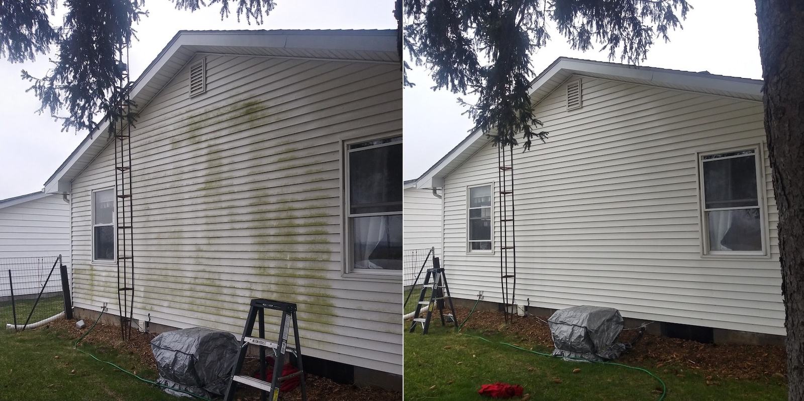 Before and After Power Washing